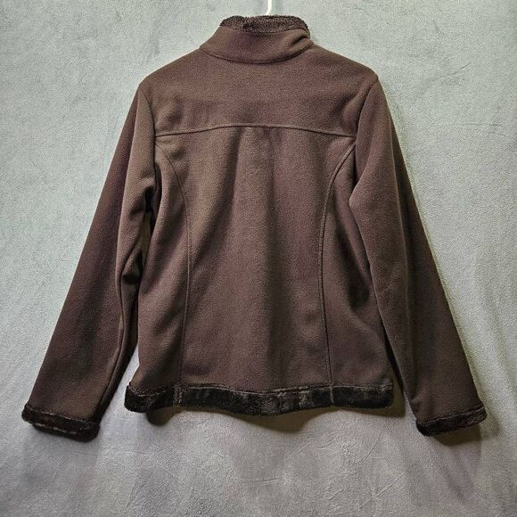 Lands End Fleece Jacket Womens Size Small 6-8 Brown 100% Polyester - Picture 9 of 12